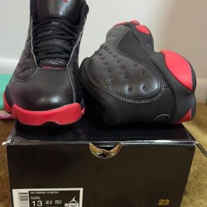Jordan 13s  Retro Sneakers Black and Red